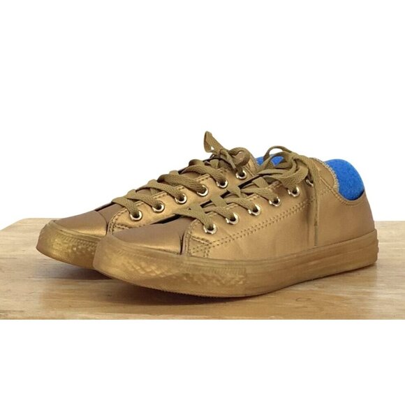 Converse Big Kids Boys Girls Low Top Sneakers Lace Up Gold Junior Size 4.5 - Picture 2 of 8